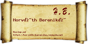Horváth Bereniké névjegykártya